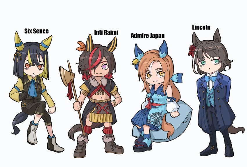 admire japan, six sense, lincoln, and inti raimi (original and 1 more) drawn by obushideian