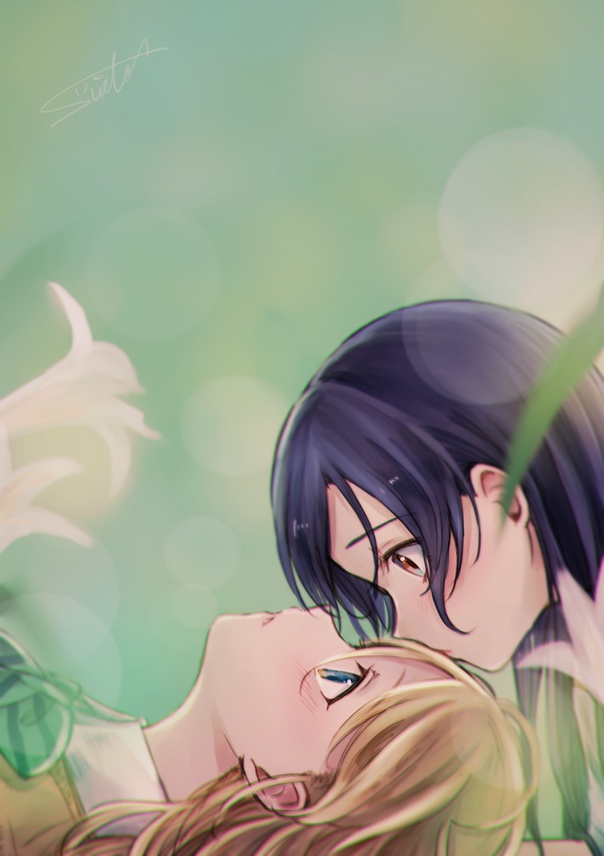 sonoda umi and ayase eli (love live! and 1 more) drawn by suito