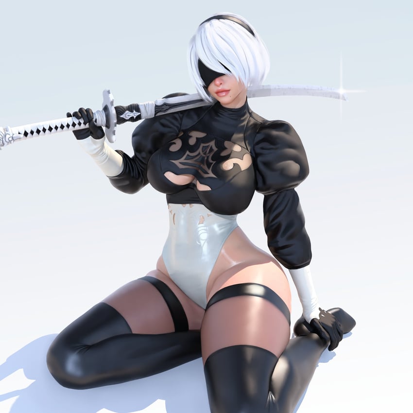 2b (nier and 1 more) drawn by popogori