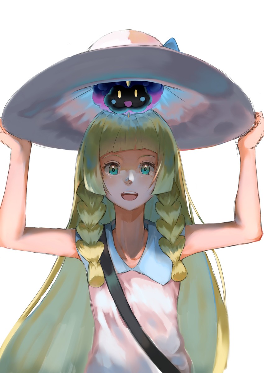 lillie and cosmog (pokemon and 1 more) drawn by mugcup