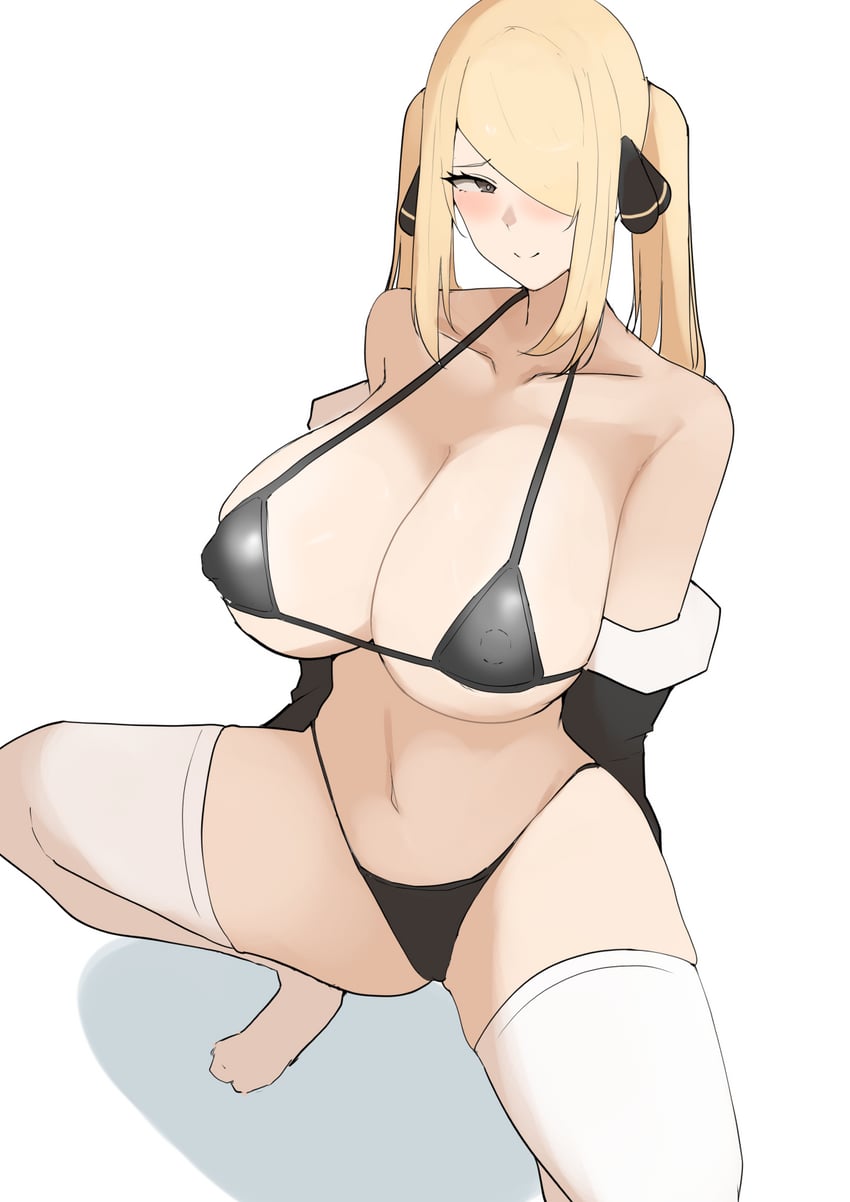 cynthia (pokemon and 1 more) drawn by tatsu_(user_rjes8545)