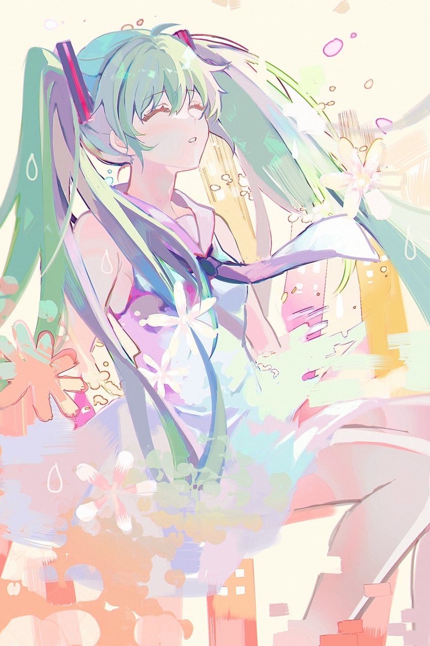 hatsune miku (vocaloid and 1 more) drawn by lunar_(lunar_815)