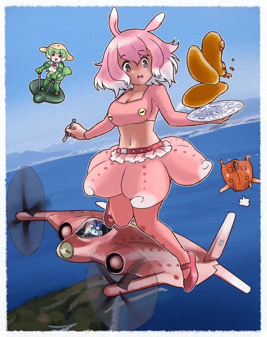 lucky beast, japanese pancake devilfish, and keroro (kemono friends) drawn by toriny