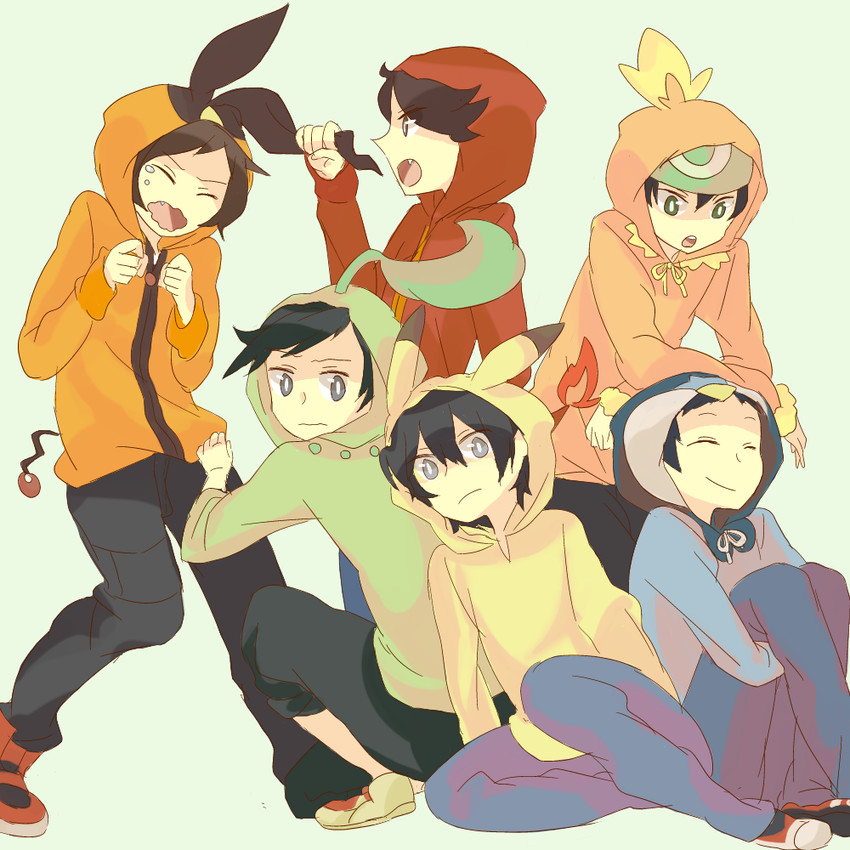 pikachu, red, ethan, piplup, hilbert, and 5 more (pokemon and 7 more)