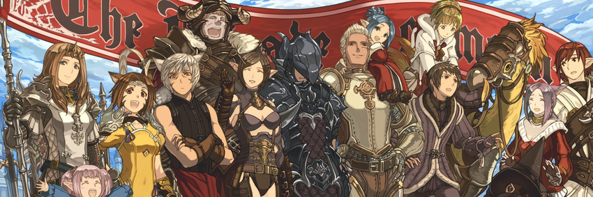 warrior of light, white mage, black mage, paladin, dragoon, and 2 more (final fantasy and 1 more) drawn by harusame_(rueken)