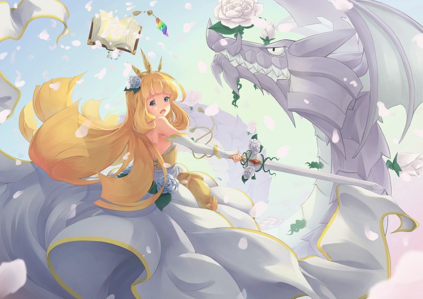 cagliostro, ouroboros, and glorybringer (granblue fantasy) drawn by bucketpurin