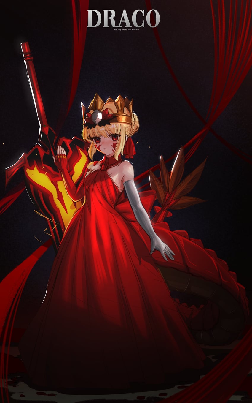 nero claudius and queen draco (fate and 1 more) drawn by kowai_(iamkowai)