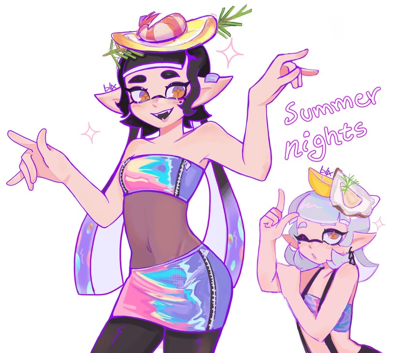 callie and marie (splatoon and 1 more) drawn by springblx