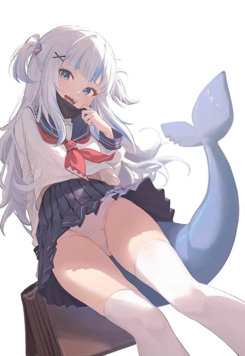 gawr gura (hololive and 1 more) drawn by midori_fufu