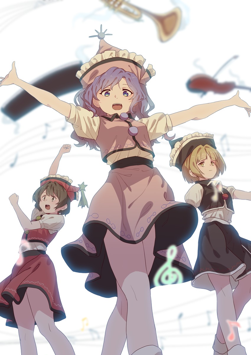lunasa prismriver, merlin prismriver, and lyrica prismriver (touhou) drawn by tuck_(tuck23978434)