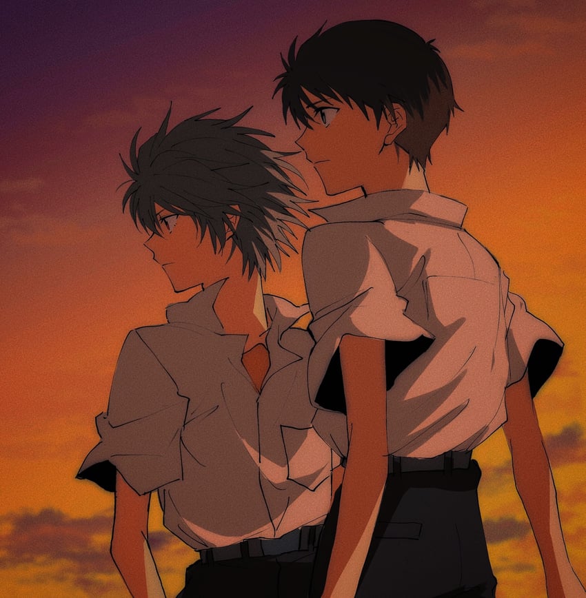 ikari shinji and nagisa kaworu (neon genesis evangelion) drawn by tousok