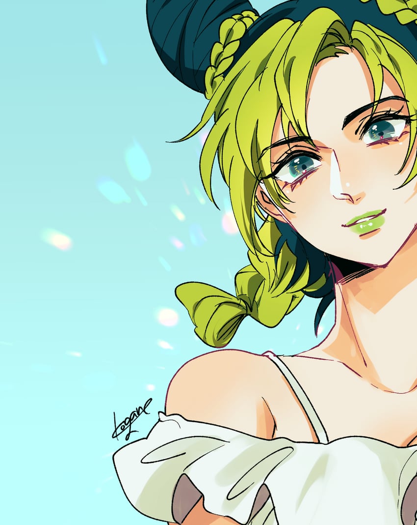 kujo jolyne (jojo no kimyou na bouken and 1 more) drawn by kogatarou