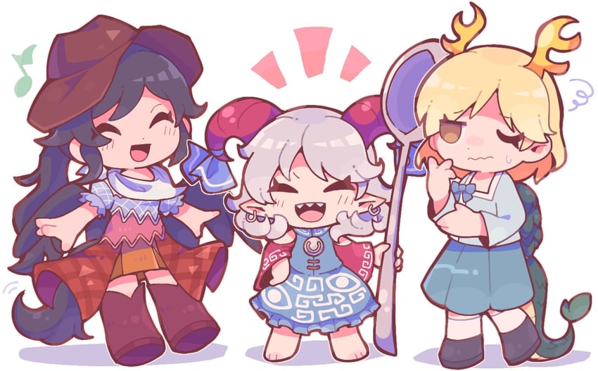 kicchou yachie, kurokoma saki, and toutetsu yuuma (touhou) drawn by ikururu