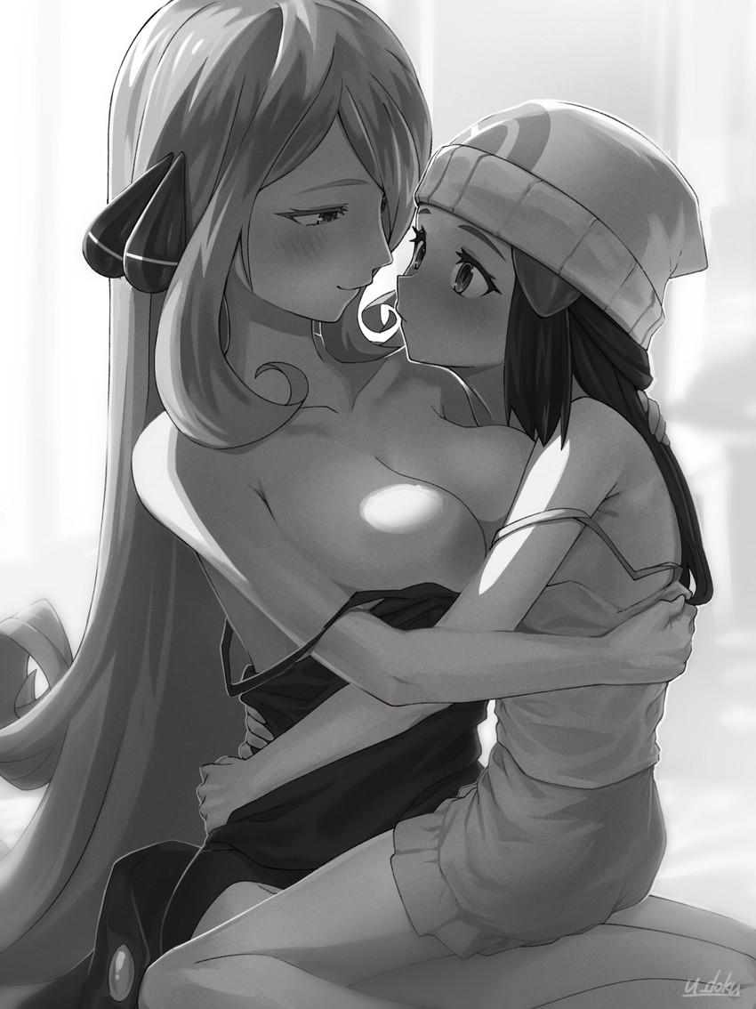dawn and cynthia (pokemon and 1 more) drawn by u-doku