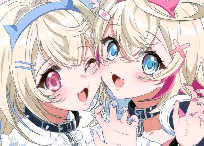 fuwawa abyssgard and mococo abyssgard (hololive and 1 more) drawn by shulliy_baudelair