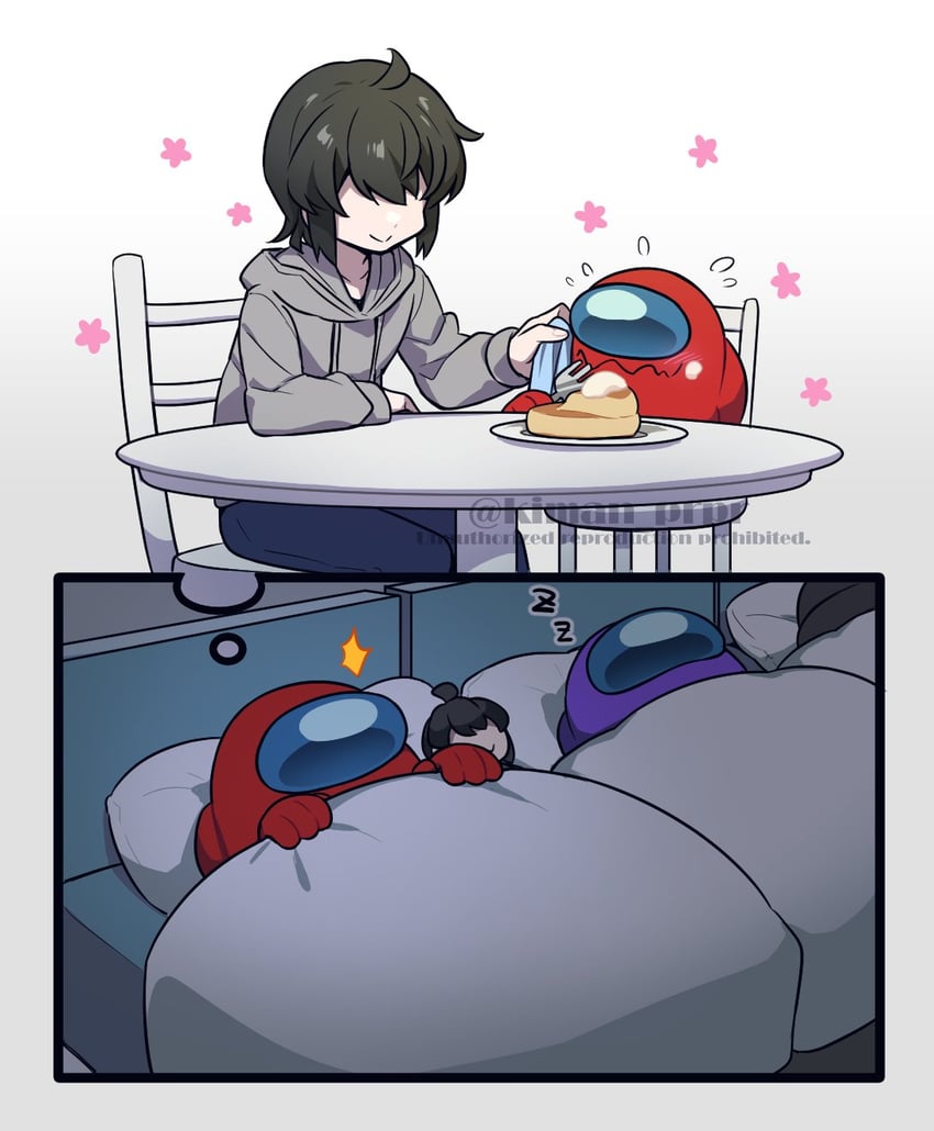 crewmate, red, impostor, they, purple, and 1 more (original and 1 more) drawn by kiman