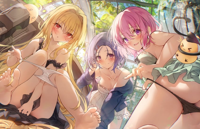 manjuu, konjiki no yami, momo velia deviluke, and sairenji haruna (azur lane and 1 more) drawn by heaven's_melody