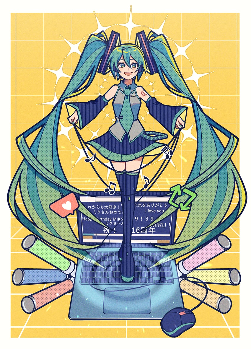 hatsune miku (vocaloid) drawn by ka_ice_ha