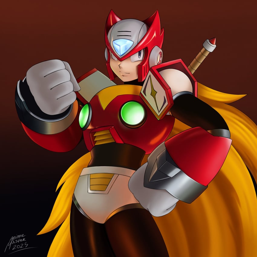 zero (mega man and 1 more) drawn by animemaster