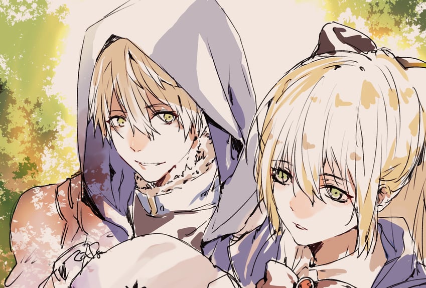 aesc and uther pendragon (fate and 1 more) drawn by yamo_27
