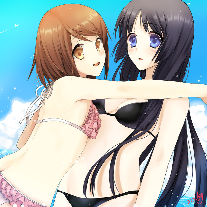 akiyama mio and hirasawa yui (k-on!) drawn by meiko_(puua)