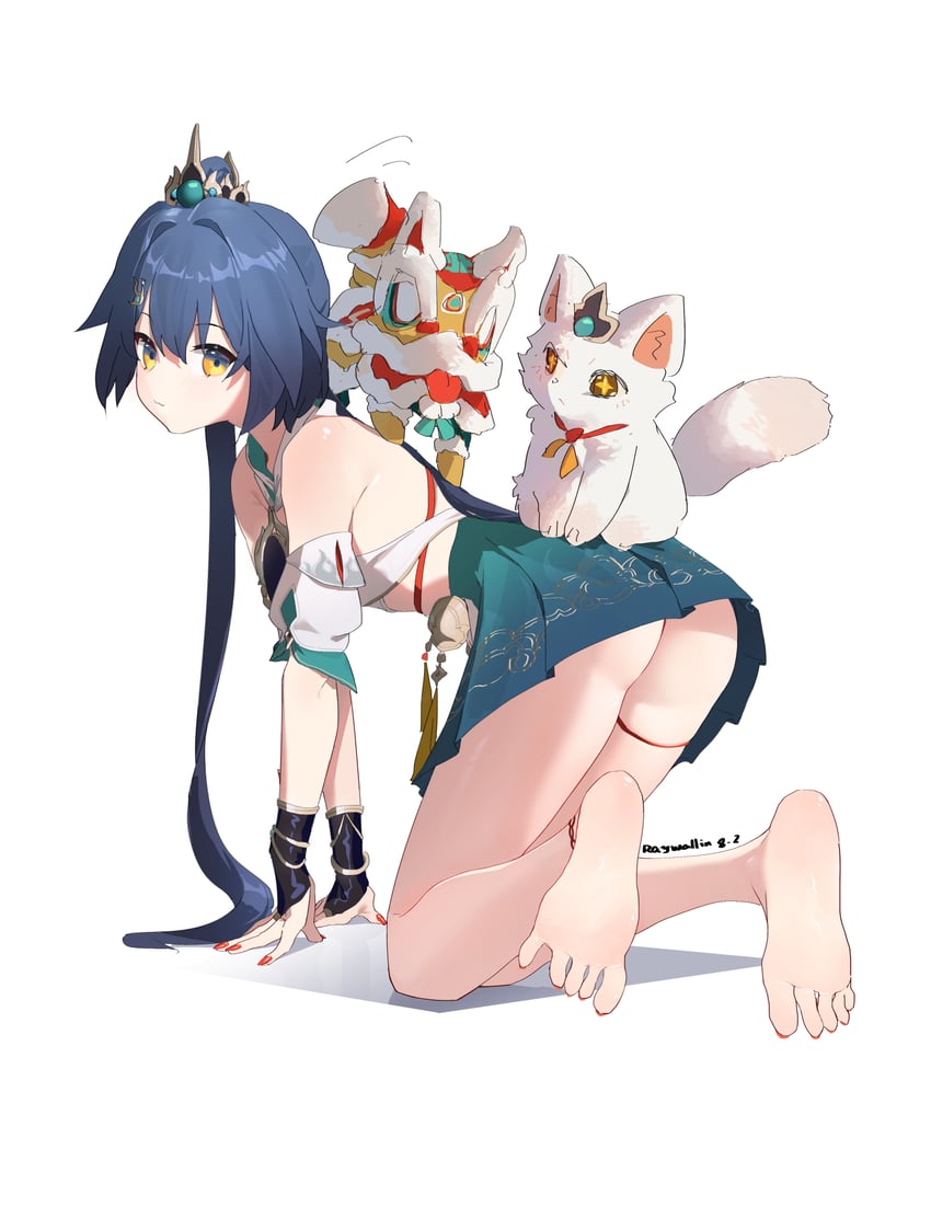 yunli and diting (honkai and 1 more) drawn by raywallin