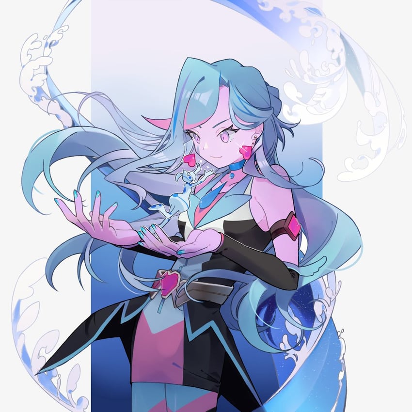zaizen aoi, blue maiden, and aqua (yu-gi-oh! and 1 more) drawn by tatiuoblade
