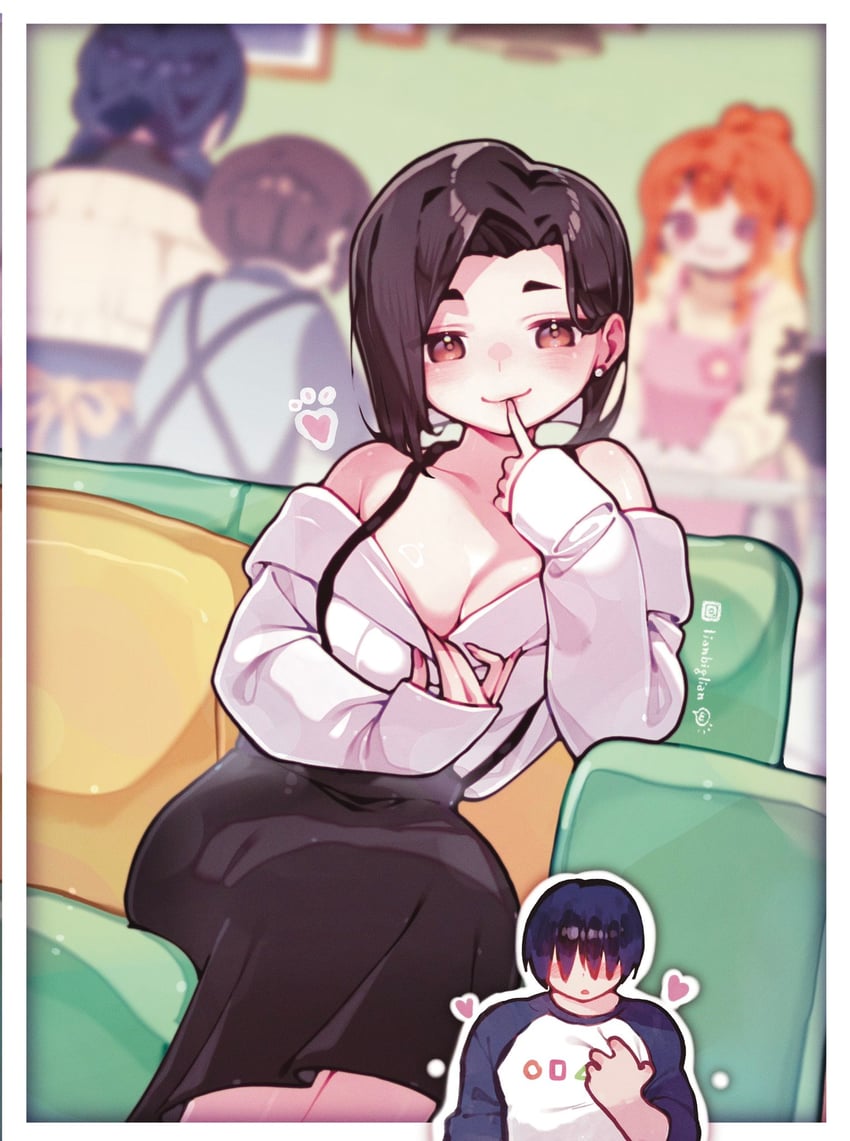 yamada anna, ichikawa kyoutarou, sekine moeko, yamada sanae, and yamada yuuki (boku no kokoro no yabai yatsu) drawn by lianbiglian