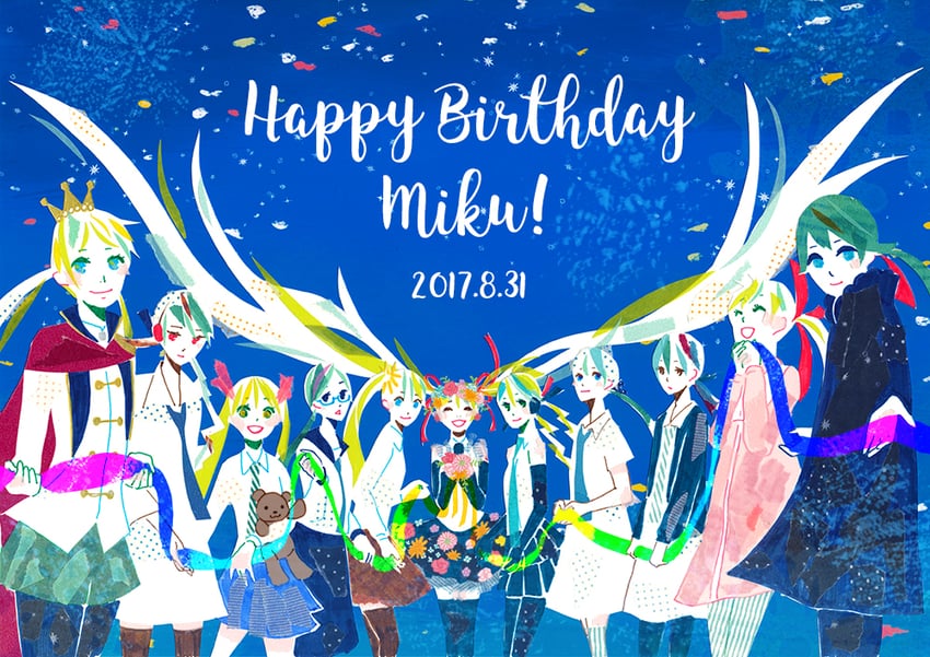 hatsune miku (vocaloid and 10 more) drawn by ryono