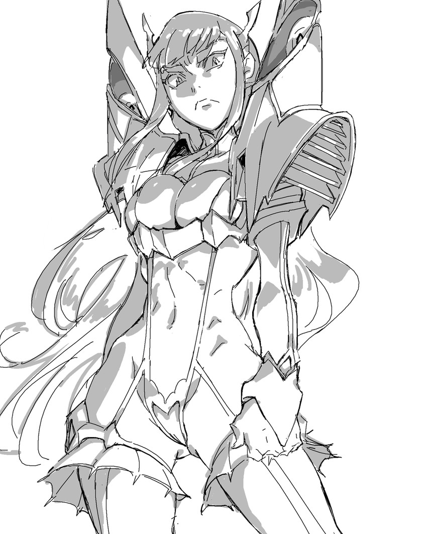 kiryuuin satsuki and junketsu (kill la kill) drawn by gyosone