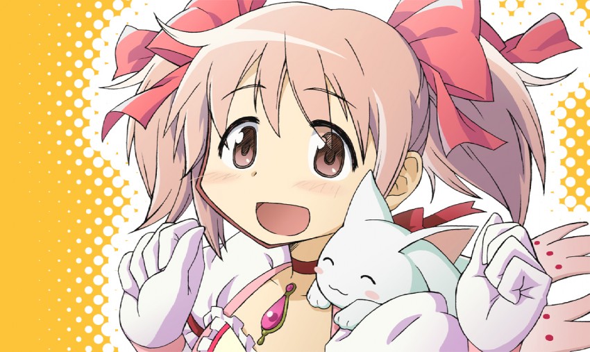 kaname madoka and kyubey (mahou shoujo madoka magica) drawn by yuuya_(yu-ya's)