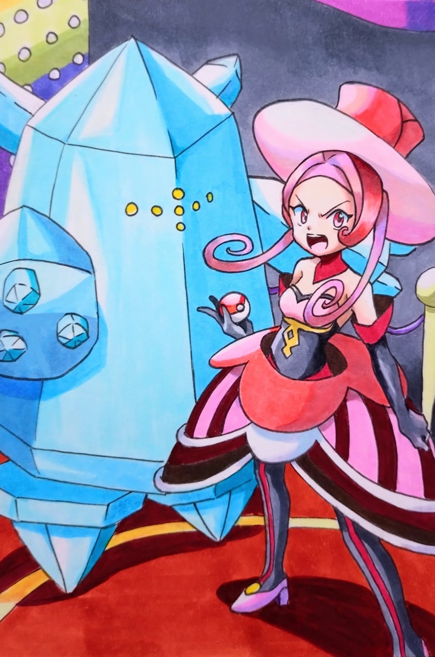 regice and dana (pokemon and 1 more) drawn by speedy_(pkh)