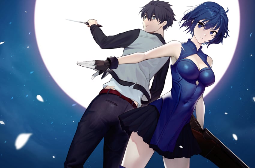 ciel, tohno shiki, and powered ciel (tsukihime) drawn by madoro_q
