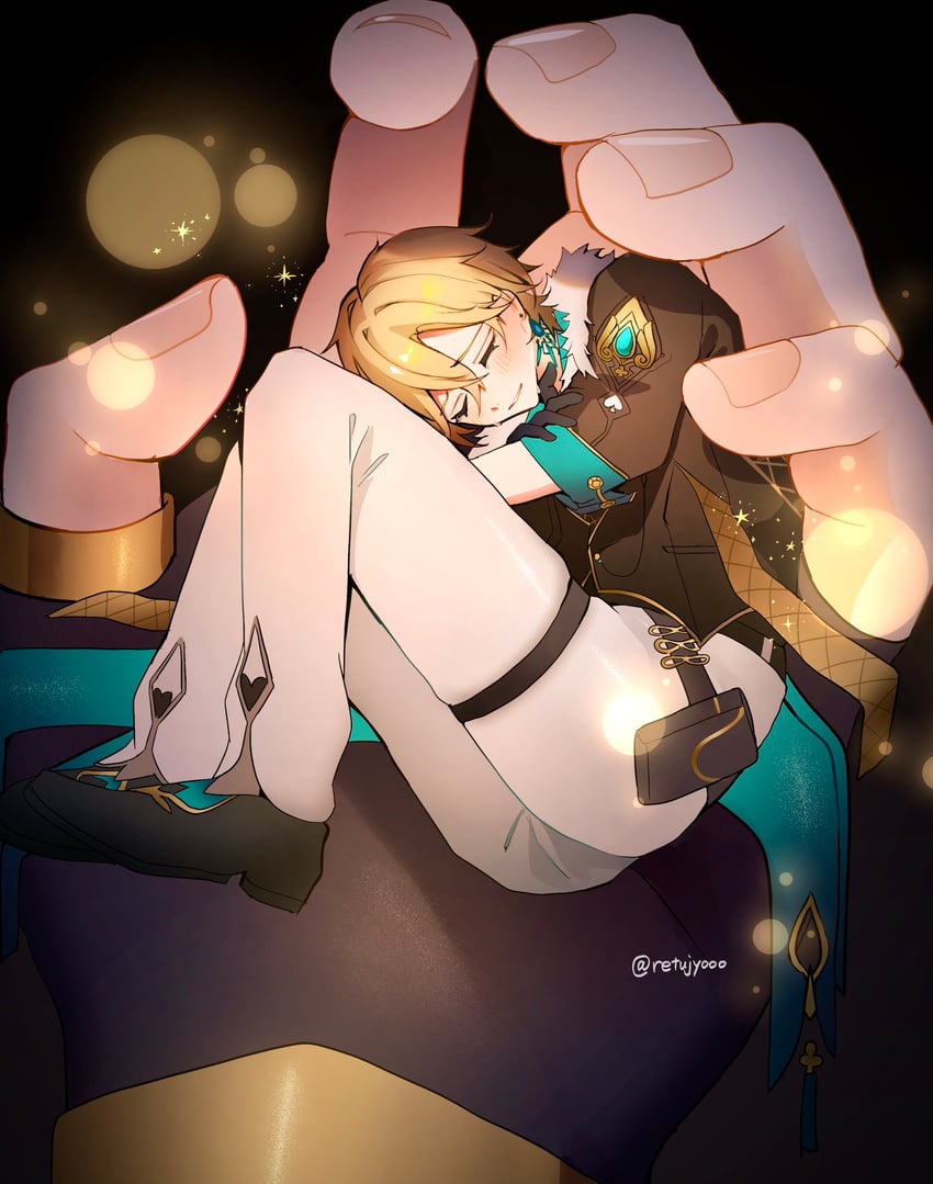 aventurine and dr. ratio (honkai and 1 more) drawn by retujyooo