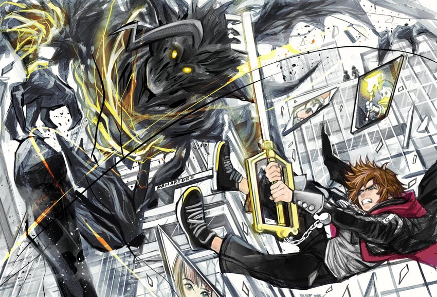 sora, donald duck, goofy, and strelitzia (kingdom hearts and 2 more) drawn by amartbee