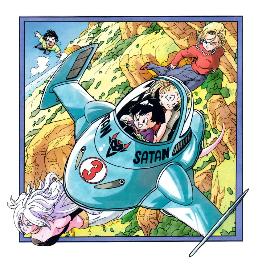 android 18, android 21, pan, majin android 21, kuririn, and 1 more (dragon ball and 3 more) drawn by silverwoodwork