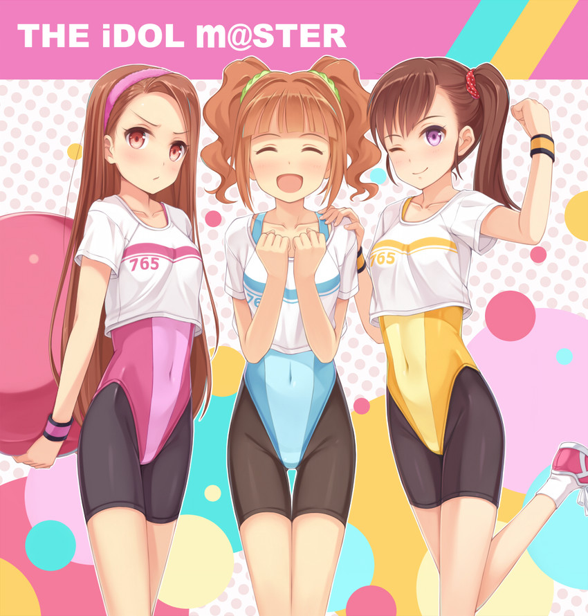 minase iori, takatsuki yayoi, and futami mami (idolmaster) drawn by yokaze_japan