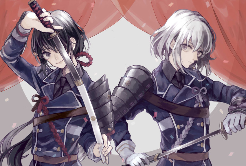 namazuo toushirou and honebami toushirou (touken ranbu) drawn by kohana_(ayako)