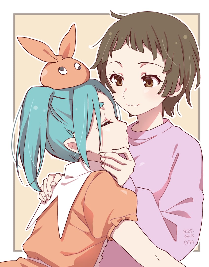 sengoku nadeko and ononoki yotsugi (monogatari and 1 more) drawn by manimani_(mani_ma)