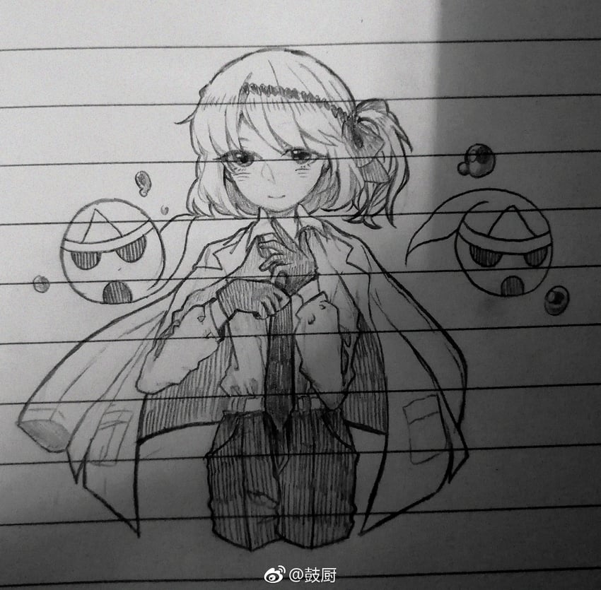 fujiwara no iyozane and ghost (len'en) drawn by taketorikyouko