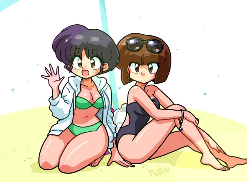 tendou akane and tendou nabiki (ranma 1/2) drawn by wanta_(futoshi)