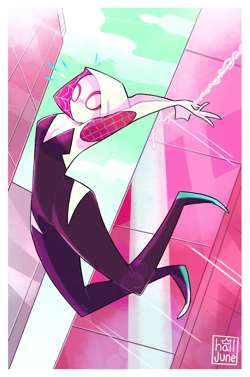spider-gwen (marvel and 1 more) drawn by hailjune