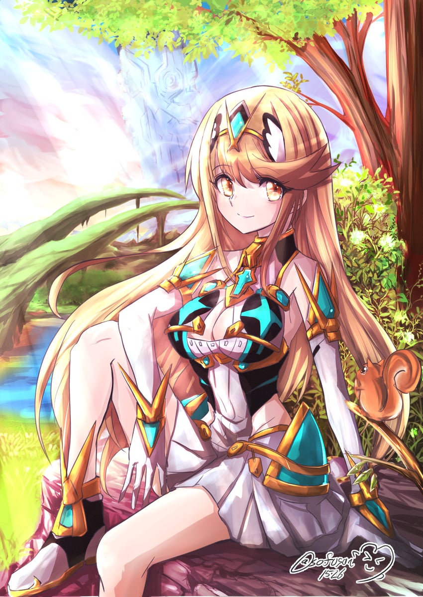 mythra (xenoblade chronicles and 1 more) drawn by sofusan1526