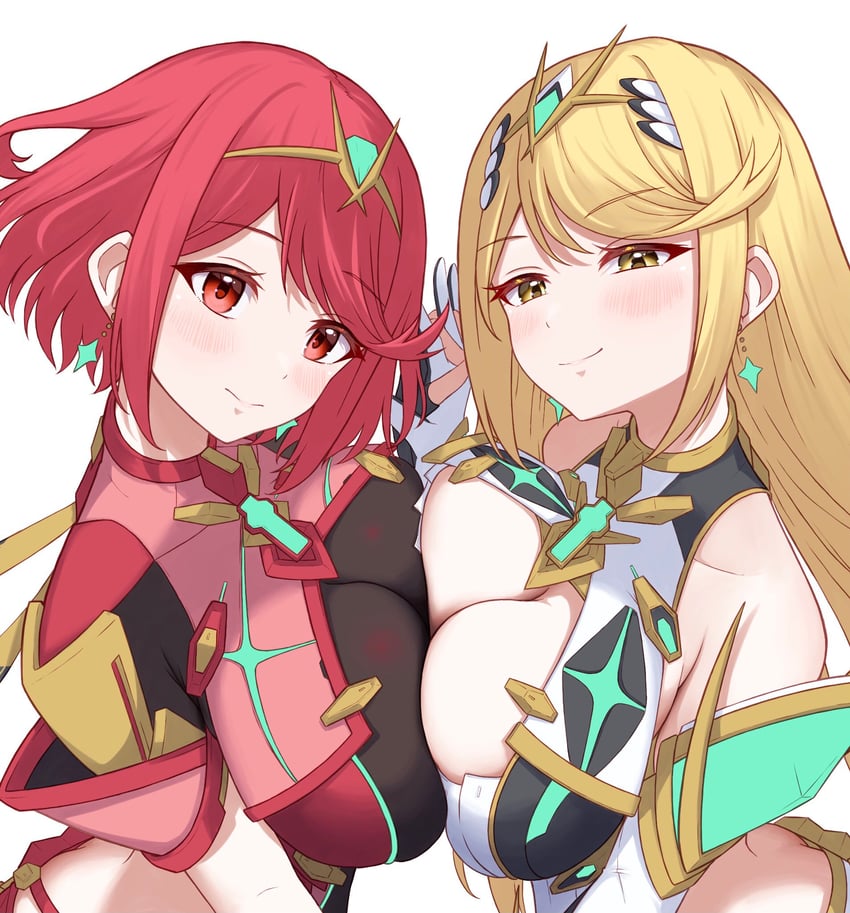 pyra and mythra (xenoblade chronicles and 1 more) drawn by taro_(peach_taro51)