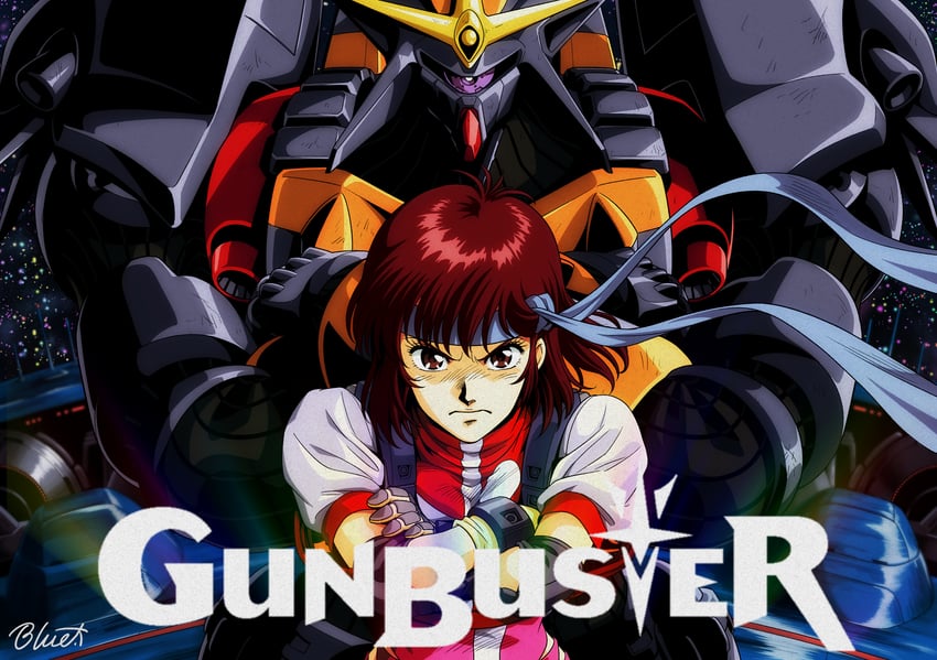 takaya noriko and gunbuster (top wo nerae!) drawn by buru-dai