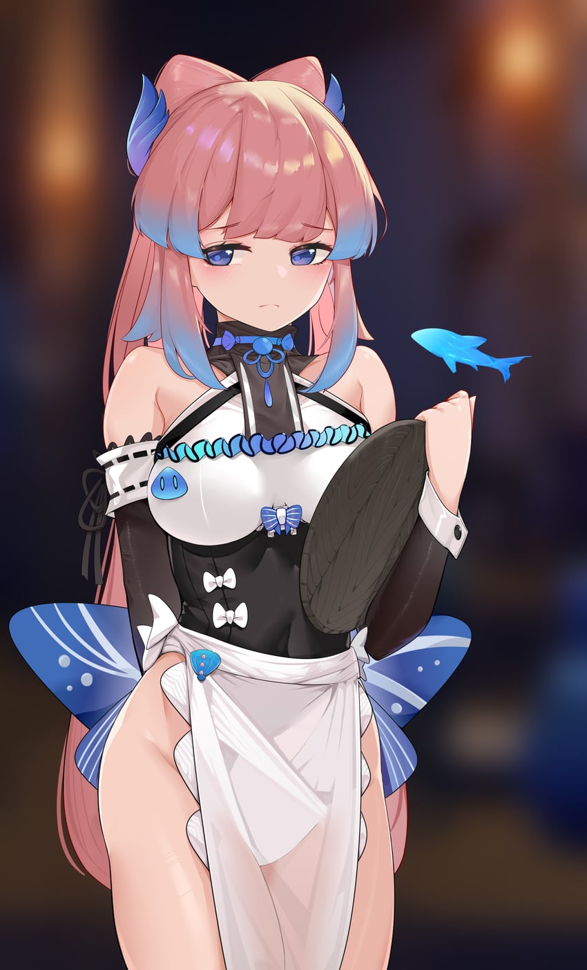 sangonomiya kokomi and slime (genshin impact) drawn by anji_lanuo