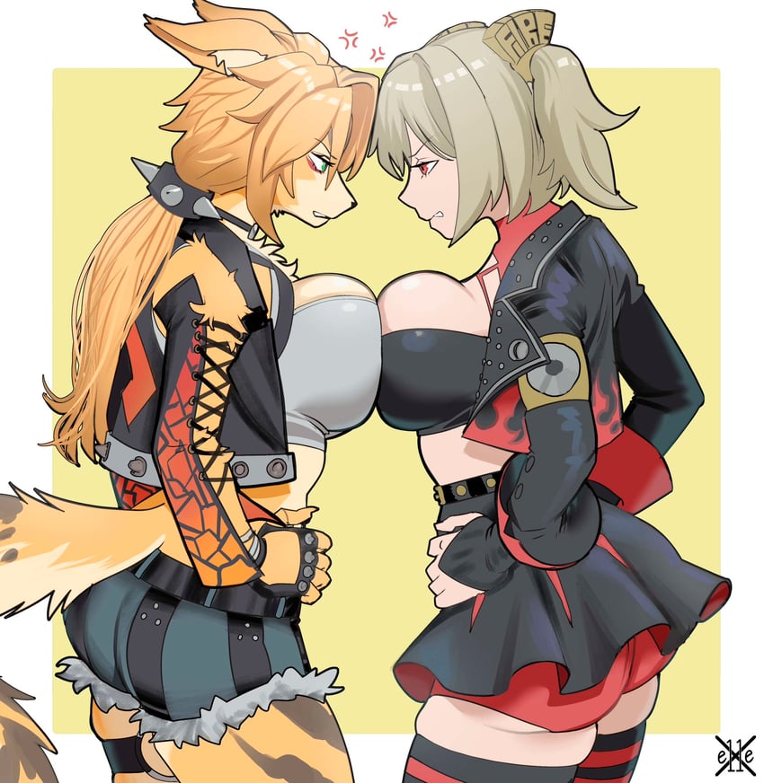 burnice white and pulchra fellini (zenless zone zero) drawn by e11e