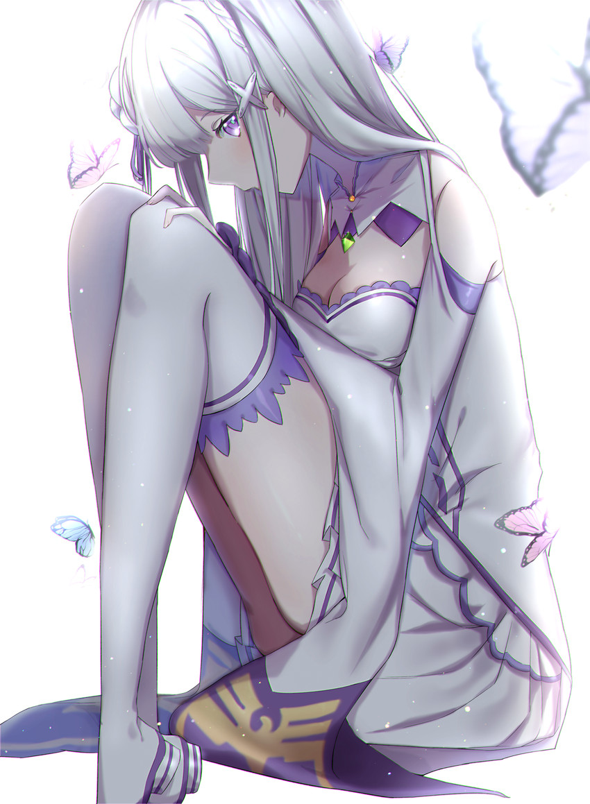 emilia (re:zero kara hajimeru isekai seikatsu) drawn by unha