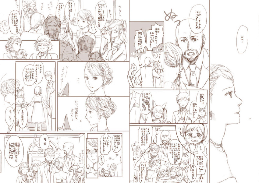 makise kurisu, okabe rintarou, shiina mayuri, amane suzuha, urushibara luka, and 5 more (steins;gate) drawn by miya_(hooooo)