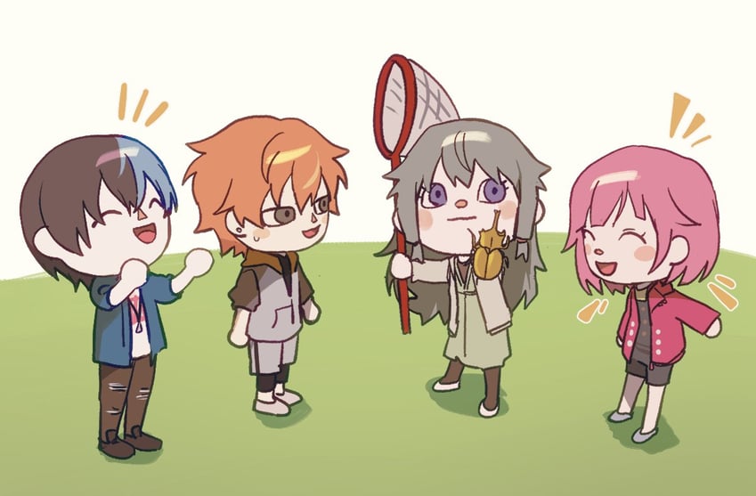 ootori emu, kusanagi nene, shinonome akito, and aoyagi touya (project sekai and 1 more) drawn by goguma_wagamja